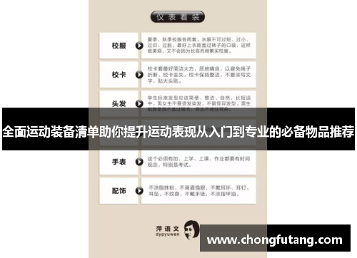 全面运动装备清单助你提升运动表现从入门到专业的必备物品推荐
